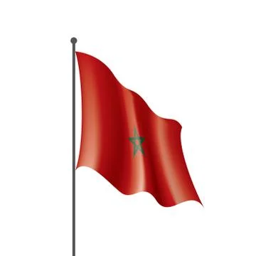 Morocco flag, vector illustration on a white background Illustrazione stock