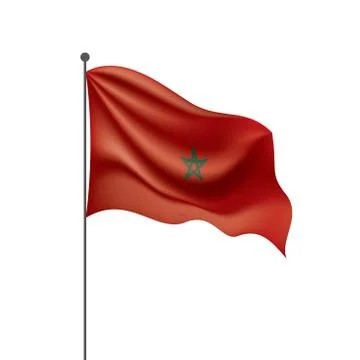 Morocco flag, vector illustration on a white background Illustrazione stock
