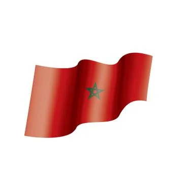 Morocco flag, vector illustration on a white background 스톡 일러스트