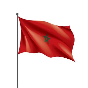 Morocco flag, vector illustration on a white background Illustrazione stock