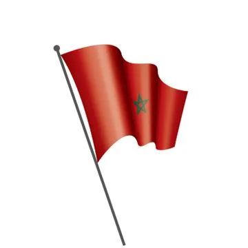 Morocco flag, vector illustration on a white background Illustrazione stock
