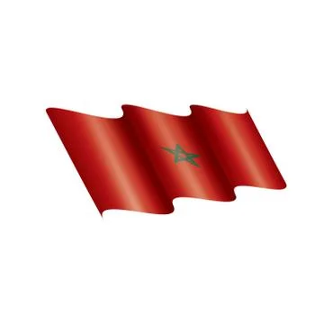 Morocco flag, vector illustration on a white background Illustrazione stock