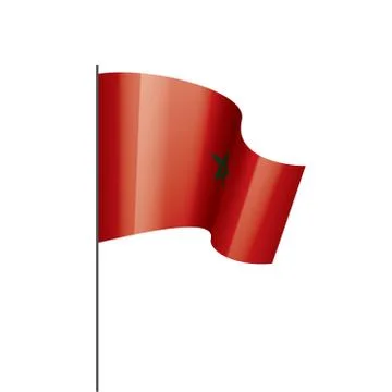 Morocco flag, vector illustration on a white background Illustrazione stock