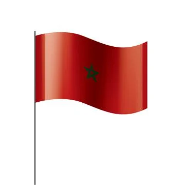 Morocco flag, vector illustration on a white background Illustrazione stock