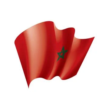 Morocco flag, vector illustration on a white background Illustrazione stock