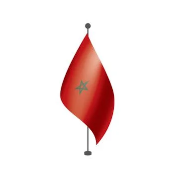 Morocco flag, vector illustration on a white background Illustrazione stock