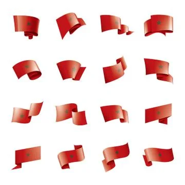Morocco flag, vector illustration on a white background Illustrazione stock