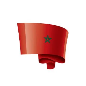 Morocco flag, vector illustration on a white background Illustrazione stock