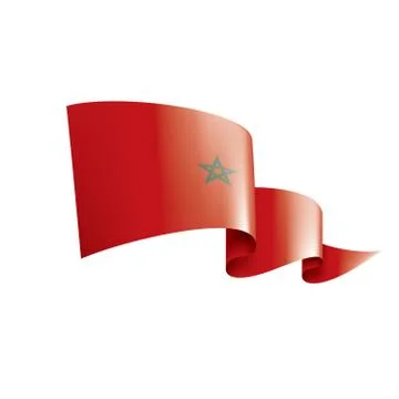 Morocco flag, vector illustration on a white background Illustrazione stock
