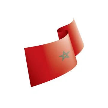 Morocco flag, vector illustration on a white background Illustrazione stock