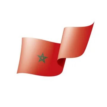 Morocco flag, vector illustration on a white background Illustrazione stock