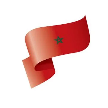 Morocco flag, vector illustration on a white background Illustrazione stock