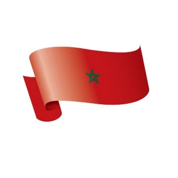 Morocco flag, vector illustration on a white background Illustrazione stock