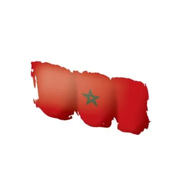 Morocco flag, vector illustration on a white background. Illustrazione stock
