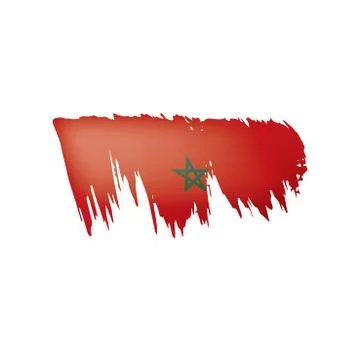 Morocco flag, vector illustration on a white background. Illustrazione stock