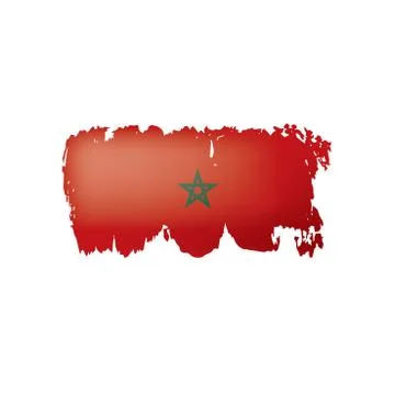 Morocco flag, vector illustration on a white background. Illustrazione stock