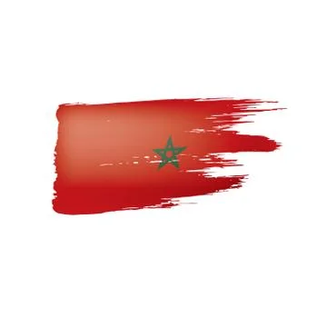 Morocco flag, vector illustration on a white background. Illustrazione stock