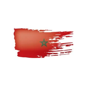 Morocco flag, vector illustration on a white background. Illustrazione stock