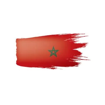 Morocco flag, vector illustration on a white background. Illustrazione stock