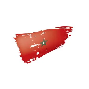 Morocco flag, vector illustration on a white background. Stock Illustration