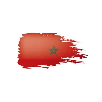 Morocco flag, vector illustration on a white background. Illustrazione stock