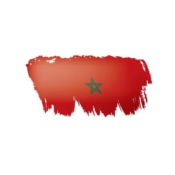 Morocco flag, vector illustration on a white background. Illustrazione stock