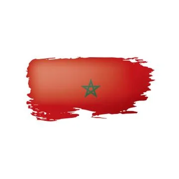 Morocco flag, vector illustration on a white background. Illustrazione stock