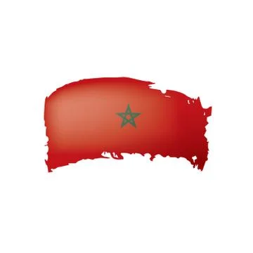 Morocco flag, vector illustration on a white background. 스톡 일러스트