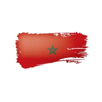 Morocco flag, vector illustration on a white background. Illustrazione stock