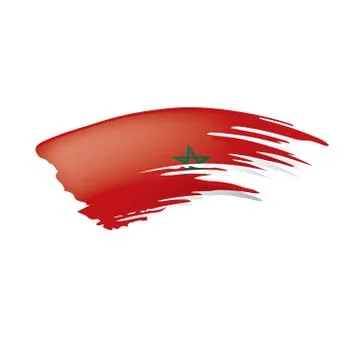Morocco flag, vector illustration on a white background. Illustrazione stock