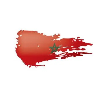 Morocco flag, vector illustration on a white background. Illustrazione stock