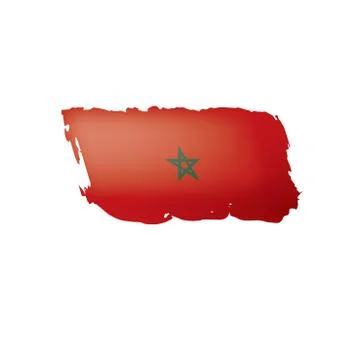 Morocco flag, vector illustration on a white background. Illustrazione stock