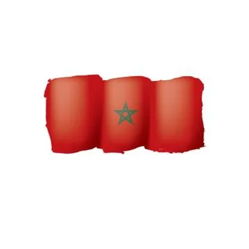 Morocco flag, vector illustration on a white background. Illustrazione stock