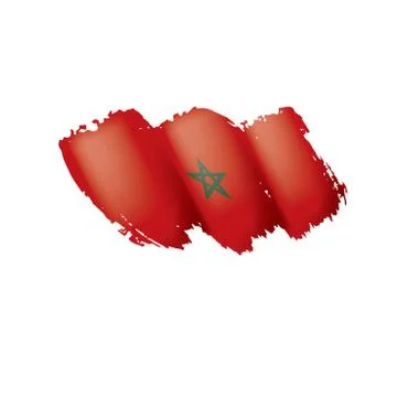Morocco flag, vector illustration on a white background. 스톡 일러스트