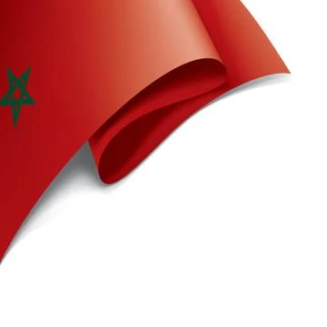 Morocco flag, vector illustration on a white background Illustrazione stock