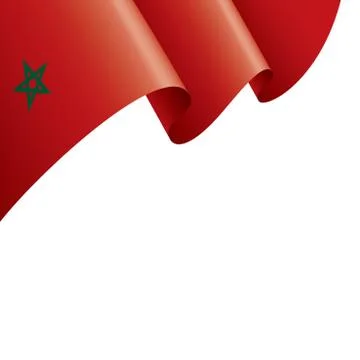 Morocco flag, vector illustration on a white background Illustrazione stock