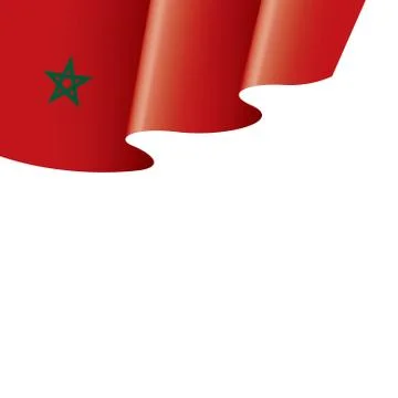 Morocco flag, vector illustration on a white background Illustrazione stock
