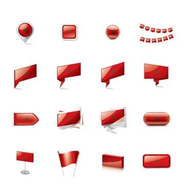 Morocco flag, vector illustration on a white background Illustrazione stock
