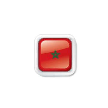Morocco flag, vector illustration on a white background Illustrazione stock