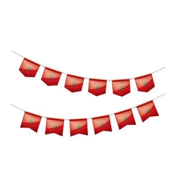 Morocco flag, vector illustration on a white background Illustrazione stock