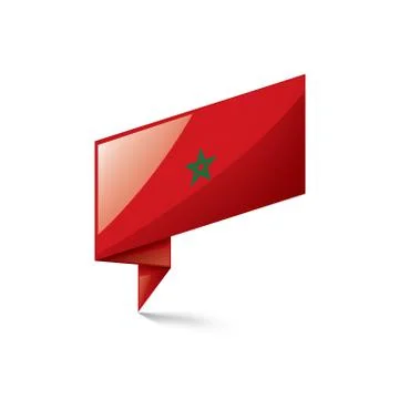 Morocco flag, vector illustration on a white background Illustrazione stock