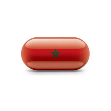 Morocco flag, vector illustration on a white background Illustrazione stock