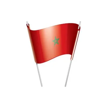 Morocco flag, vector illustration on a white background 스톡 일러스트