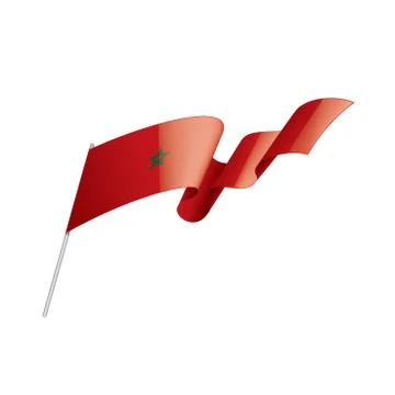 Morocco flag, vector illustration on a white background 스톡 일러스트