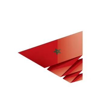 Morocco flag, vector illustration on a white background Illustrazione stock