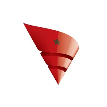 Morocco flag, vector illustration on a white background Illustrazione stock