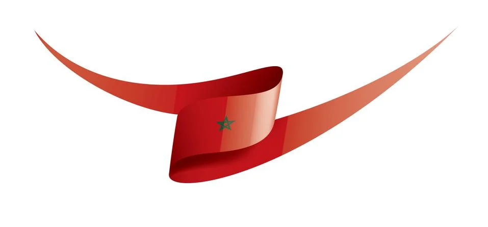 Morocco flag, vector illustration on a white background 스톡 일러스트