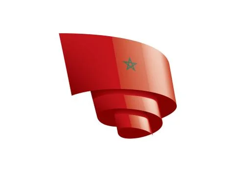 Morocco flag, vector illustration on a white background Illustrazione stock