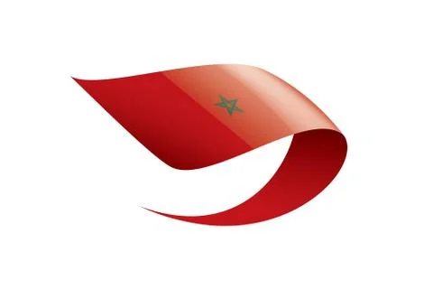 Morocco flag, vector illustration on a white background Illustrazione stock