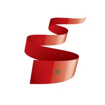 Morocco flag, vector illustration on a white background Illustrazione stock